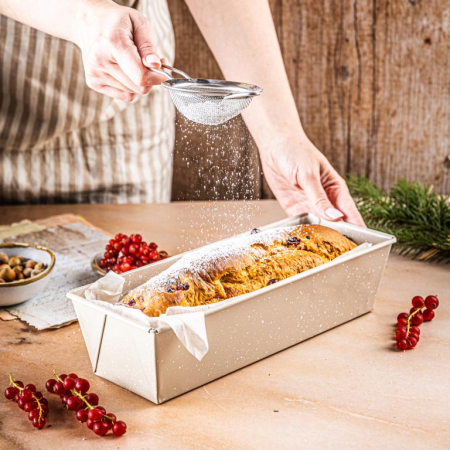 Tava de copt din otel carbon cu strat marmorat antiaderent, bej, 31x11,8x7,5 cm (KH-1972) [7]