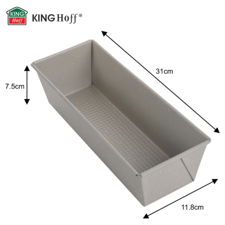 Tava de copt din otel carbon cu strat marmorat antiaderent, bej, 31x11,8x7,5 cm (KH-1972) [2]