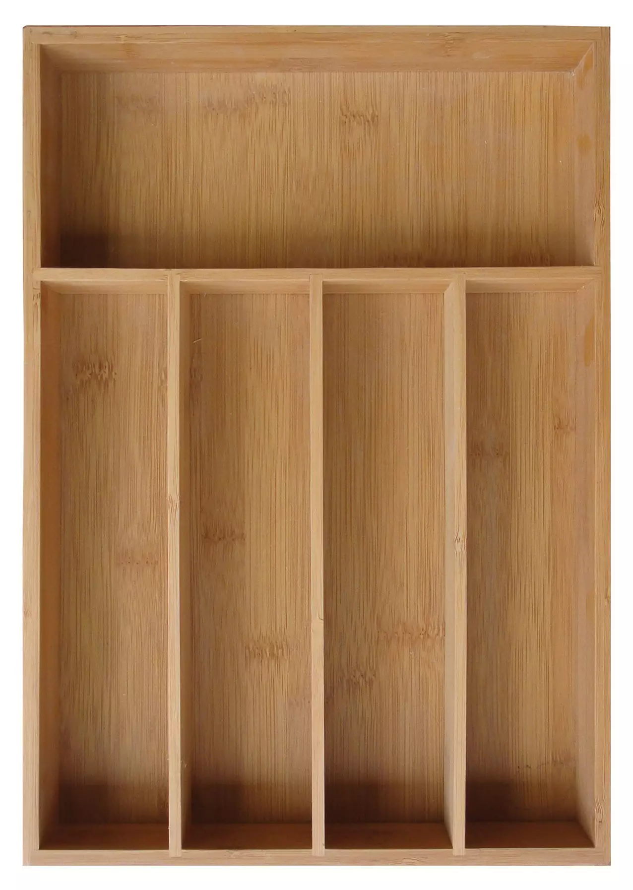 Depozitare si organizare - Tava organizatoare din bambus pentru tacamuri (KH-1222)