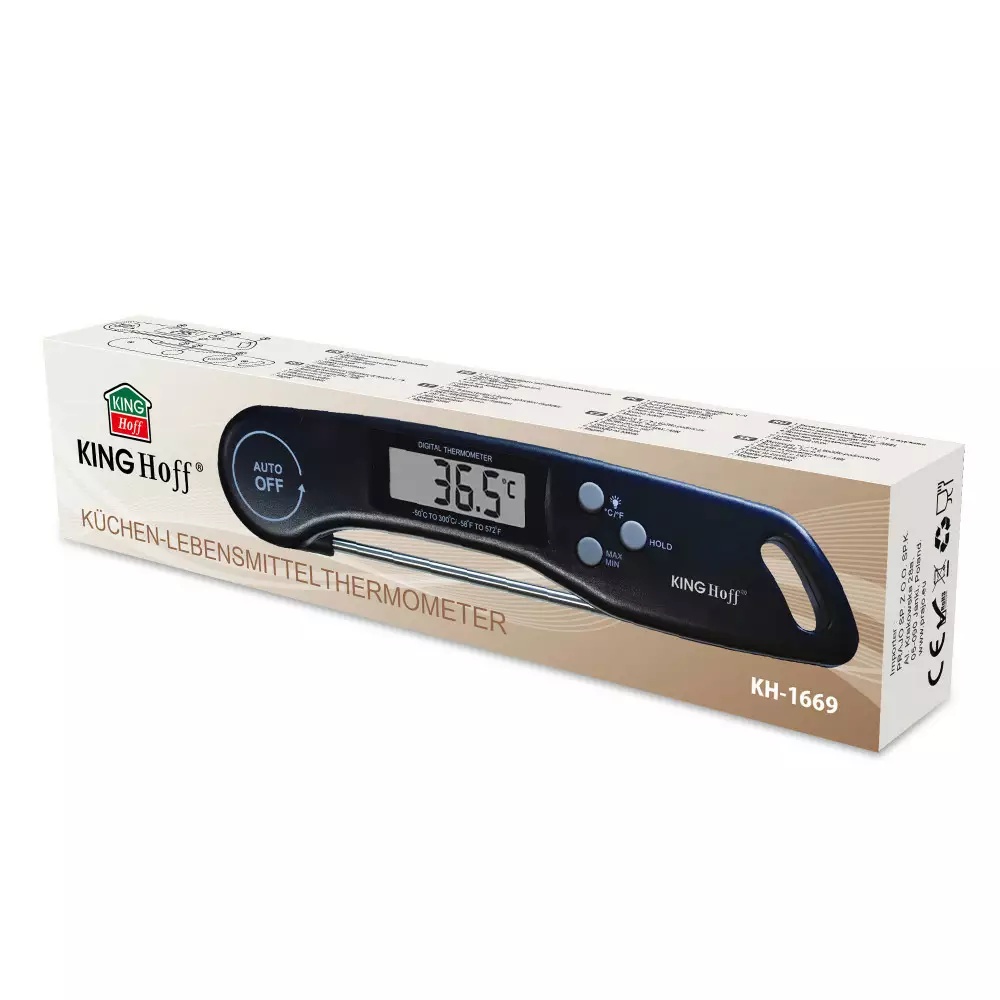 Termometru electronic bucatarie, ecran lcd, culoare negru (KH-1669) [2]