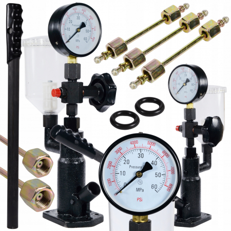 Testere / masuratoare - Tester presiune injector diesel 600bar cu parghie adaptoare (27509)