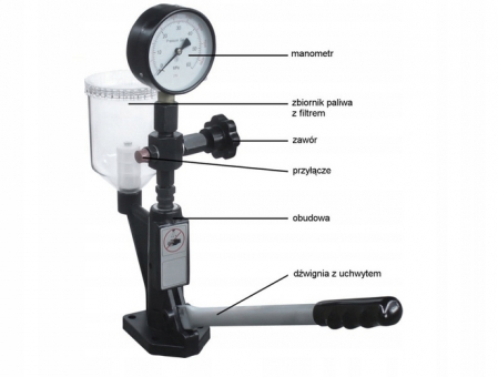 Tester presiune injector diesel 600bar cu parghie adaptoare (M57686) [1]
