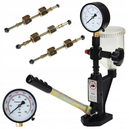 Testere / masuratoare - Tester presiune injector diesel 600bar cu parghie adaptoare (M57686)