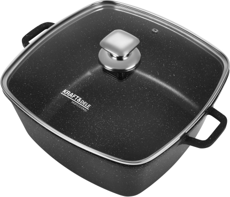 Tigaie adanca 7L antiaderenta, 28 x 28 x 12 cm, cu capac, pentru inductie/gaz/electric (KD4352) [4]