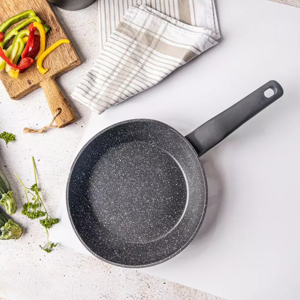 Tigaie aluminiu cu invelis marmura neagra 20 cm (KB-7663) [3]