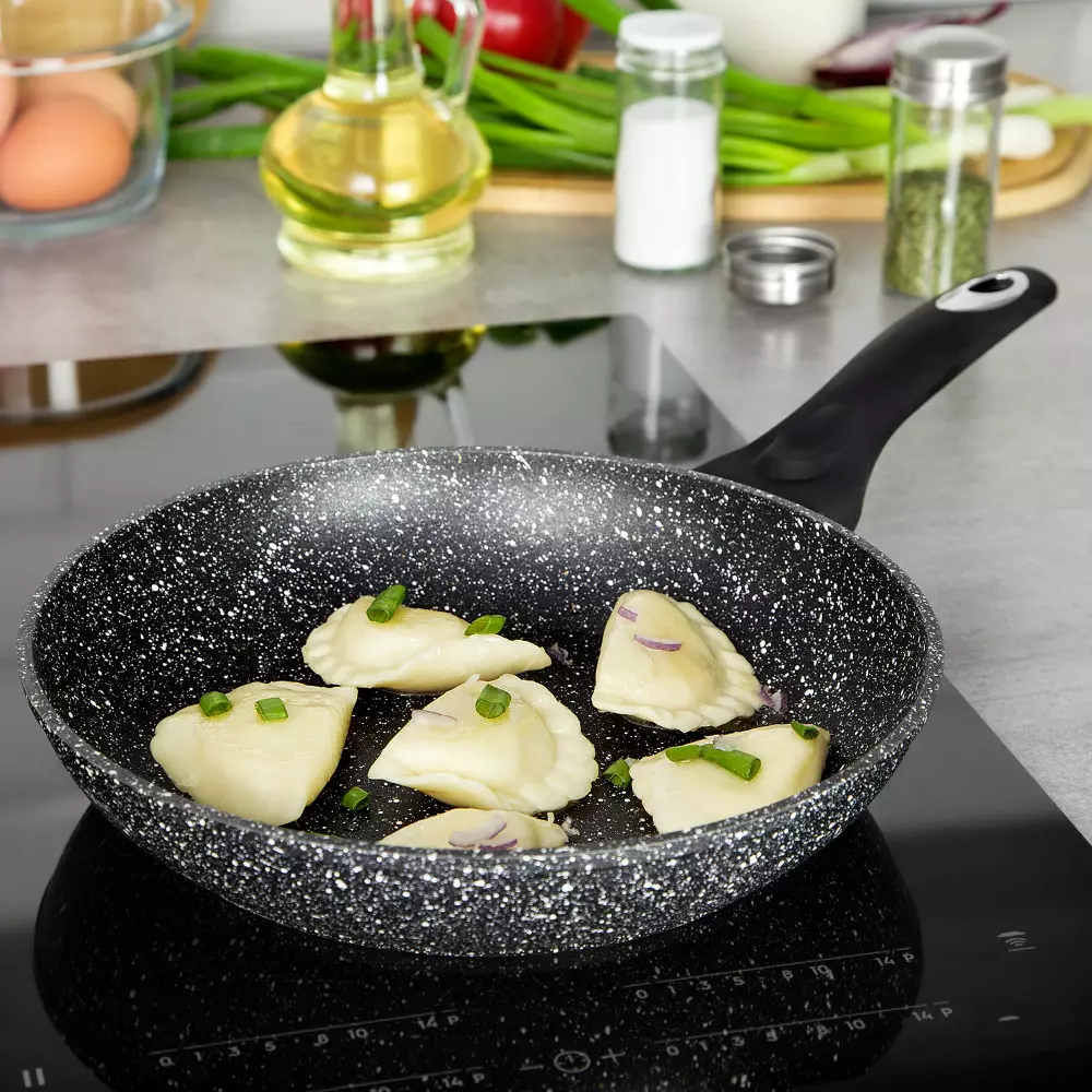 Tigaie din aluminiu cu invelis din marmura gri, diametru 30 cm (KB-7036) [3]