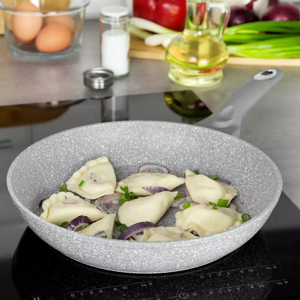 Tigaie din aluminiu cu invelis marmura gri 28 cm (KB-7311) [2]