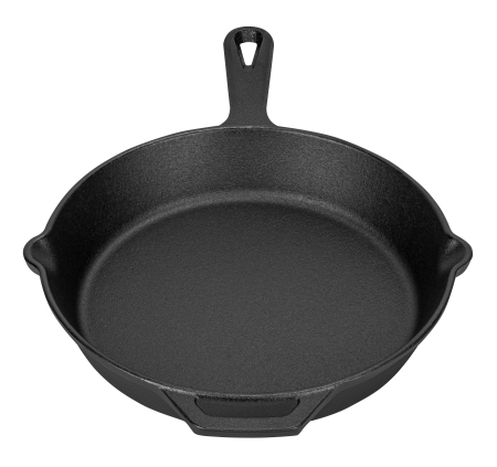 Tigaie din fonta 26 cm pentru prajit carne si legume, compatibila cu inductie, gaz si cuptor (KD4414) [4]