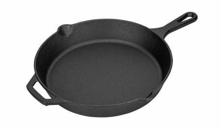 Casa - Tigaie din fonta 31 cm pentru prajit carne si legume, tigaie grea compatibila cu inductie, gaz si cuptor (KD4415)
