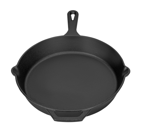 Tigaie din fonta 31 cm pentru prajit carne si legume, tigaie grea compatibila cu inductie, gaz si cuptor (KD4415) [4]