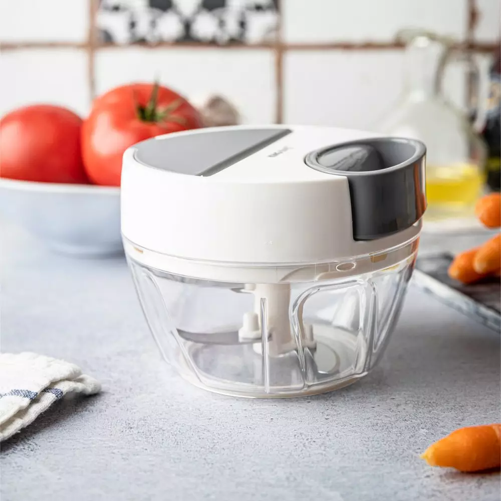 Tocator de mana de bucatarie alb cu elemente gri 400ml (KH-1881) [4]