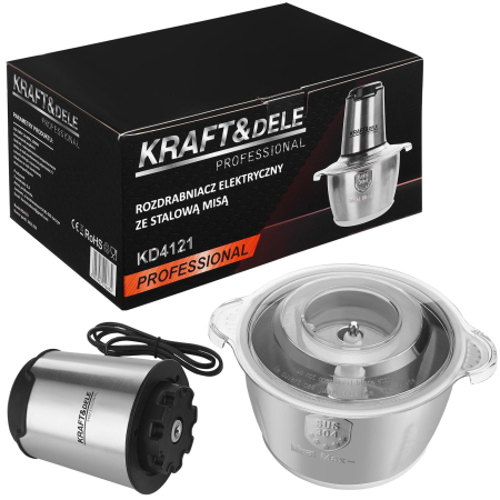 Tocator electric carne si legume 2 L 350W cu bol inox si lame otel inoxidabil (KD4121) [10]