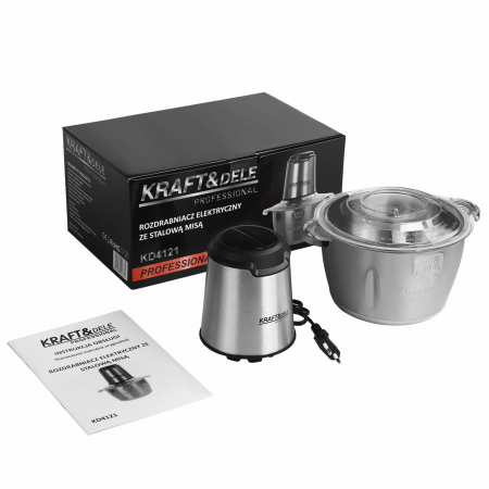 Tocator electric carne si legume 2 L 350W cu bol inox si lame otel inoxidabil (KD4121) [17]