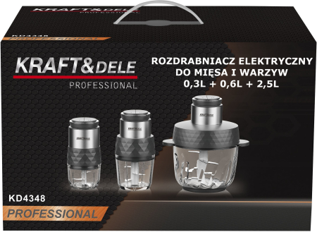 Tocator electric carne si legume 550W, 0,3L + 0,6L + 2,5L (KD4348) [16]