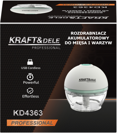 Tocator electric fara fir 150 ml cu 3 lame din inox si acumulator 2500 mAh (KD4363) [9]