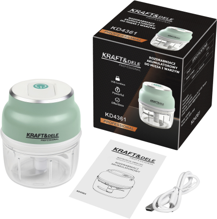 Tocator fara fir 150 ml cu 3 lame din inox si acumulator 2500 mAh (KD4361) [10]