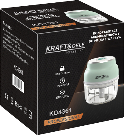 Tocator fara fir 150 ml cu 3 lame din inox si acumulator 2500 mAh (KD4361) [12]