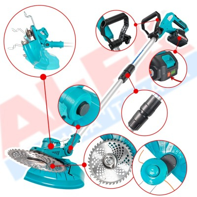 Trimmer pe acumulator 21V cu 2 acumulatori si disc de taiere (ALGT-213) [2]