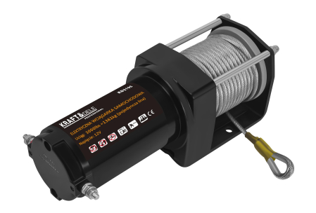 Altele - Troliu electric auto 12V 1500W cu forta de tractare 1361 kg si telecomanda wireless (KD2195)
