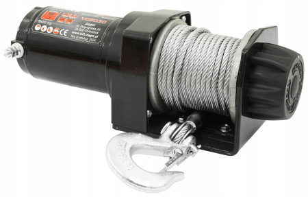 Troliu electric auto 12V 2000LBS cu cablu otel 12m, pentru ATV remorca si tractare (V06030) [3]