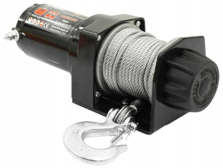 Troliu electric auto 12V 2000LBS cu cablu otel 12m, pentru ATV remorca si tractare (V06030) [11]