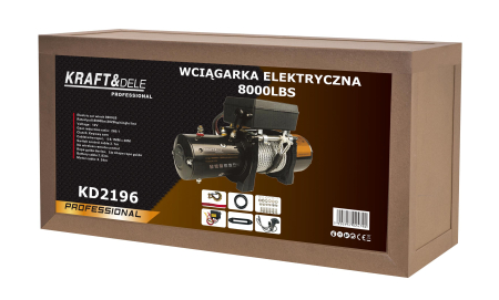 Troliu electric auto 12V 4500W cu forta de tractare 3629 kg si cablu de otel 28 m (KD2196) [13]