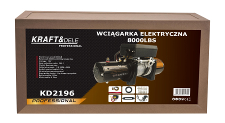 Troliu electric auto 12V 4500W cu forta de tractare 3629 kg si cablu de otel 28 m (KD2196) [14]