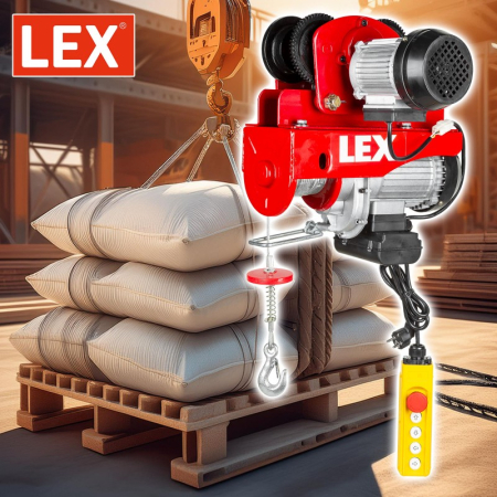 Troliu electric cu carucior rulant 600kg, 1200W, cablu 12m, telecomanda (KD2191+1070) [11]