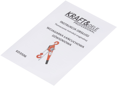 Troliu manual cu lant cu clichet, 750 kg, 2 m (KD3506) [8]