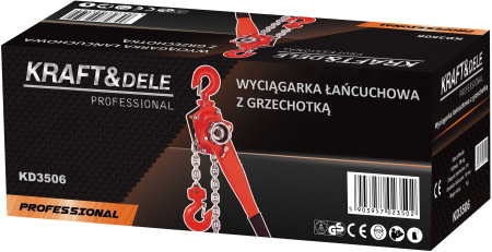 Troliu manual cu lant cu clichet, 750 kg, 2 m (KD3506) [6]