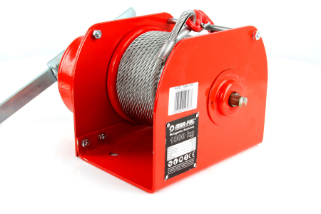 Troliu manual industrial 1000 kg cu cablu de otel 40 m si frana mecanica (M80746) [5]
