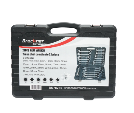 Trusa 22 chei combinate cu clichet 6-32mm CrV DISLN78 (BK78280) [1]