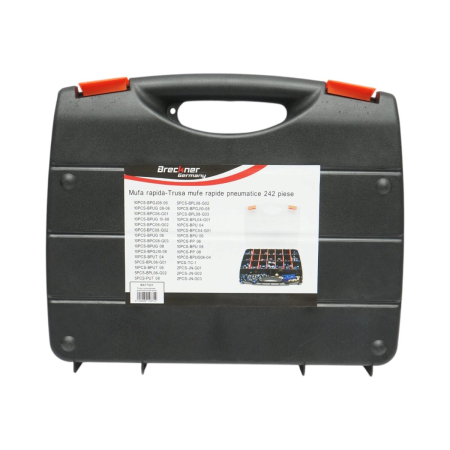 Trusa 242 piese pentru furtunuri pneumatice cu cleste taiat furtun si cuple rapide DISEU05 (BK77521) [6]