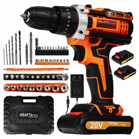 Produse noi (necategorizate) - Trusa bormasina cu acumulator 2x 20v 30Nm + accesorii (KD3086)