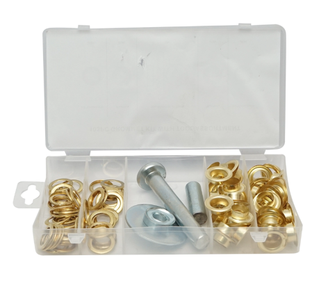 Produse noi (necategorizate) - Trusa capse rotunde cu instrumente de montaj pentru prelate 103 piese DISUH49 (BK99843)