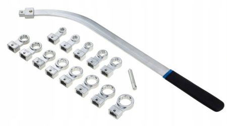 Trusa chei 12-19mm E10-E18 montat tensionat curele distributie, role intinzatoare, chei inelare brat lung (S11951) [2]