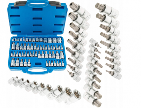 Biti hex/torx/spline - Trusa chei biti torx, tubulare E-torx, torx plus 60piese (VRF08065)