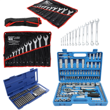 Chei fara clichet - Trusa chei scule 108 piese + set chei 12 piese 6-32mm + set biti 41 piese (B4801+KD10938+30202)