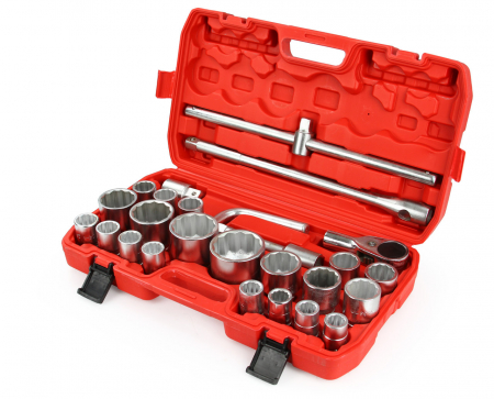 Trusa chei tubulare 26 piese 21-65mm bihexagonale 12 colturi de forta 3 4 și 1 tol (M58251) [1]
