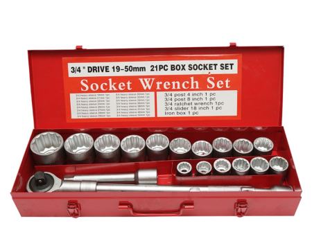 Produse noi (necategorizate) - Trusa chei tubulare 3/4, antrenor cu clichet 21 piese DISMB86 (BK80618)