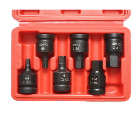 Trusa chei tubulare de impact hexagonale H6-H17, patrat 1/2 inch Cr-Mo 6 piese (DISTT06) [2]