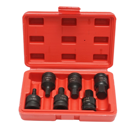 Produse noi (necategorizate) - Trusa chei tubulare de impact hexagonale H6-H17, patrat 1/2 inch Cr-Mo 6 piese (DISTT06)