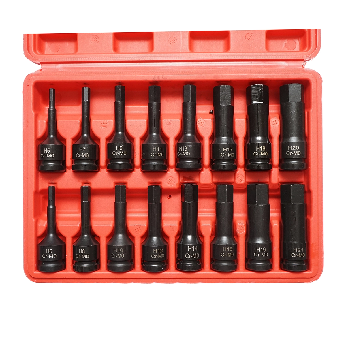 Trusa chei tubulare imbus de impact hexagonale lungi H5-H21, patrat 1/2 inch Cr-Mo 16 piese (DISTT03) [2]