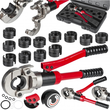 Scule de mana - Trusa cleste hidraulic 12T sertizat tevi tip V U TH cu bacuri 16-32mm (AL55915C)