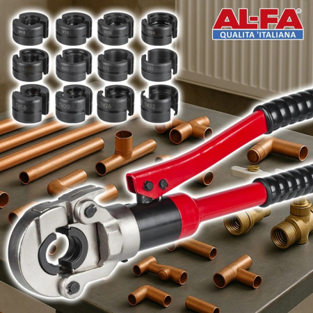 Trusa cleste hidraulic 12T sertizat tevi tip V U TH cu bacuri 16-32mm (AL55915C) [15]