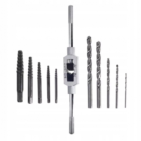 Trusa complet burghie extractoare suruburi cu filet invers 11piese (TA1340) [2]