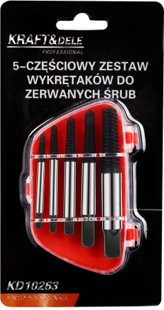 Trusa complet extras suruburi rupte burghie extractoare 3-22mm cu filet invers 5 piese (KD10263) [10]