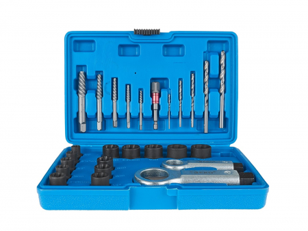 Trusa complet extras suruburi rupte burghie extractoare cu filet invers spart piulite deteriorate 6-19mm 26piese (G30036) [1]