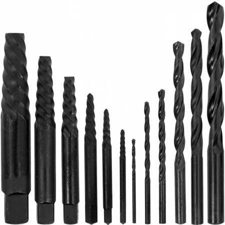 Trusa complet extras suruburi rupte burghie extractoare cu filet invers (V86485) [3]
