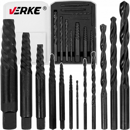 Extras suruburi piulite - Trusa complet extras suruburi rupte burghie extractoare cu filet invers (V86485)